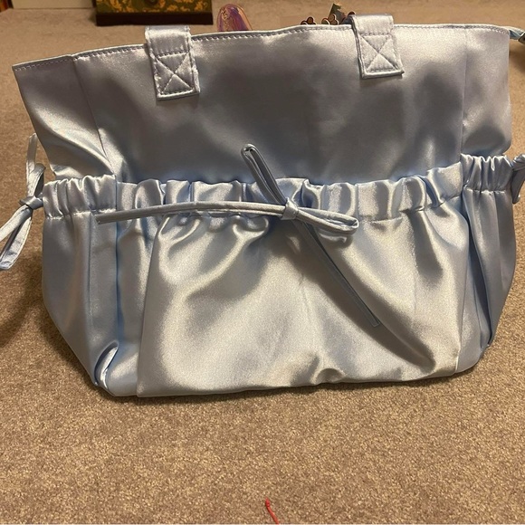 Handbags - Blue satin Women's Bag